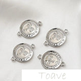 14K Gold-Coated Double Hanging Face Earrings