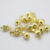 5PCS Gold-Color Lantern Beads Clasp Button Fittings 8mm