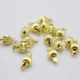 5PCS Gold-Color Lantern Beads Clasp Button Fittings 8mm