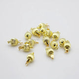 5PCS Gold-Color Lantern Beads Clasp Button Fittings 8mm