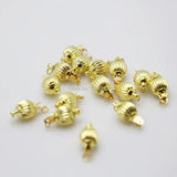 5PCS Gold-Color Lantern Beads Clasp Button Fittings 8mm