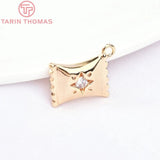 4PCS 9x12MM 24K Brass with Zircon Candy Charms Pendants
