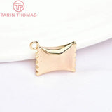 4PCS 9x12MM 24K Brass with Zircon Candy Charms Pendants