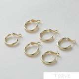 14K Gold-Plated Round Earrings Ear Stud DIY Hand-Made Material Accessories