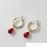 14K Gold-Plated Round Earrings Ear Stud DIY Hand-Made Material Accessories
