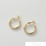 14K Gold-Plated Round Earrings Ear Stud DIY Hand-Made Material Accessories