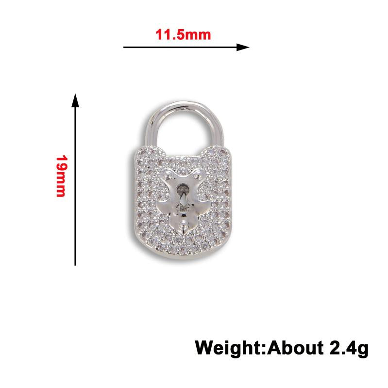 Zircon Heart Lock Lobster Clasp Jewelry Making Supplies