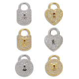 Zircon Heart Lock Lobster Clasp Jewelry Making Supplies