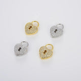 Zircon Heart Lock Lobster Clasp Jewelry Making Supplies