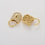 Zircon Heart Lock Lobster Clasp Jewelry Making Supplies