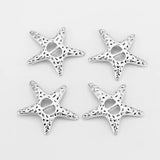 Tibetan Silver Starfish Spacer For 6mm Leather Cord DIY Bracelet