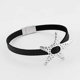 Tibetan Silver Starfish Spacer For 6mm Leather Cord DIY Bracelet