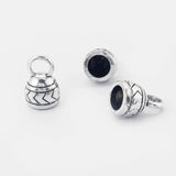 10Pcs Tibetan Silver Tassel End Caps for 8mm Leather Cord DIY Jewelry Making