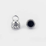 10Pcs Tibetan Silver Tassel End Caps for 8mm Leather Cord DIY Jewelry Making