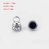 10Pcs Tibetan Silver Tassel End Caps for 8mm Leather Cord DIY Jewelry Making