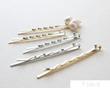 4pcs Electroplated Long Clip Linen Flower Hanger