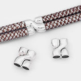 3PCS Double Hole Slider Spacer End Cap For 10mm Round Leather Cord Bracelet
