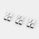 3PCS Double Hole Slider Spacer End Cap For 10mm Round Leather Cord Bracelet