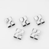 3PCS Double Hole Slider Spacer End Cap For 10mm Round Leather Cord Bracelet
