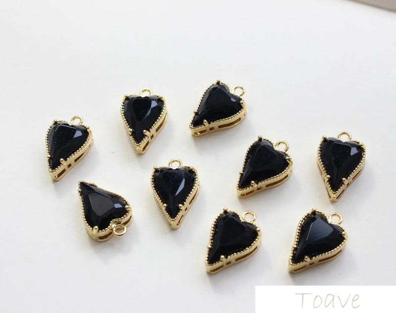 Peach Heart Copper Plated Zircon Pendant for DIY Accessories