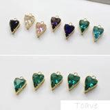 Peach Heart Copper Plated Zircon Pendant for DIY Accessories