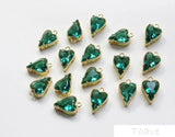 Peach Heart Copper Plated Zircon Pendant for DIY Accessories