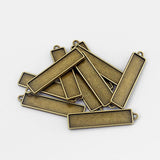 5pcs Rectangle Double Sided Pendant Tray for DIY Jewelry Making
