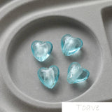 10pcs Peach Heart Retro Glass Bead diy Beaded Bracelet Necklace Accessories