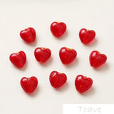 10pcs Peach Heart Retro Glass Bead diy Beaded Bracelet Necklace Accessories