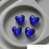 10pcs Peach Heart Retro Glass Bead diy Beaded Bracelet Necklace Accessories