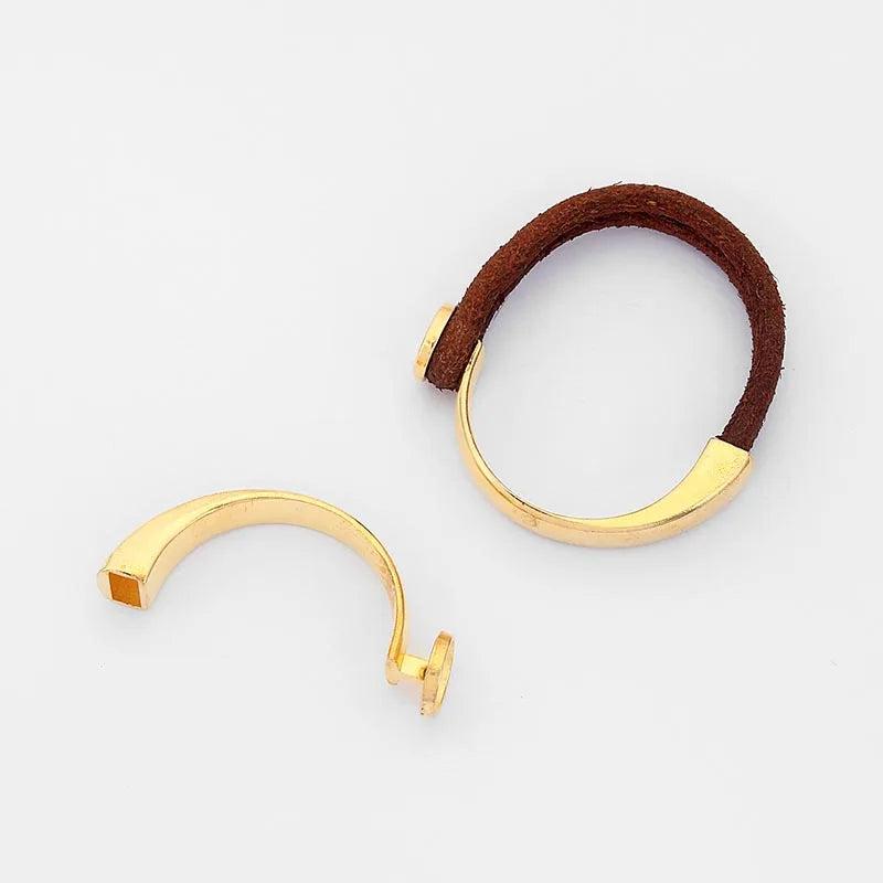 3pcs Half Cuff Hook Clasp 12mm Blank Tray Clasp For 5mm Round Leather Cord Brace