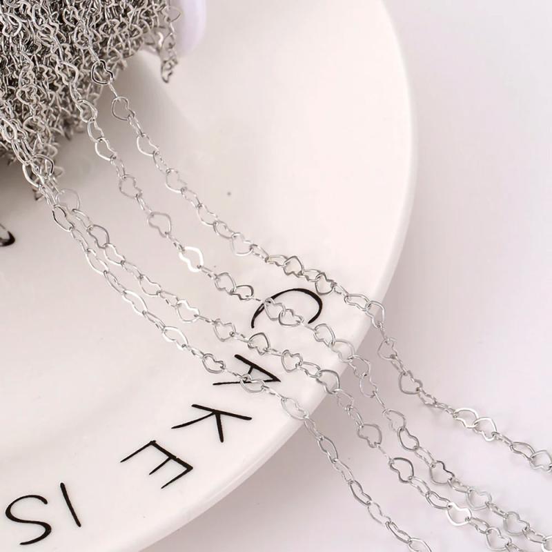2M 18K Heart Charm Chain for DIY Choker Necklace