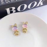 10pcs Rhinestone Pendants Easter Rabbit Pendant Charms for DIY Jewelry Making