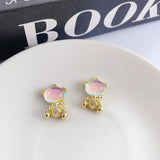 10pcs Rhinestone Pendants Easter Rabbit Pendant Charms for DIY Jewelry Making