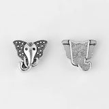10Pcs Tibetan Silver Elephant Slider Beads For DIY 11mm Leather Jewelry