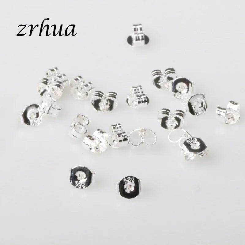100PCS Silver Butterfly BACK STOPPERS Findings Stud Earrings