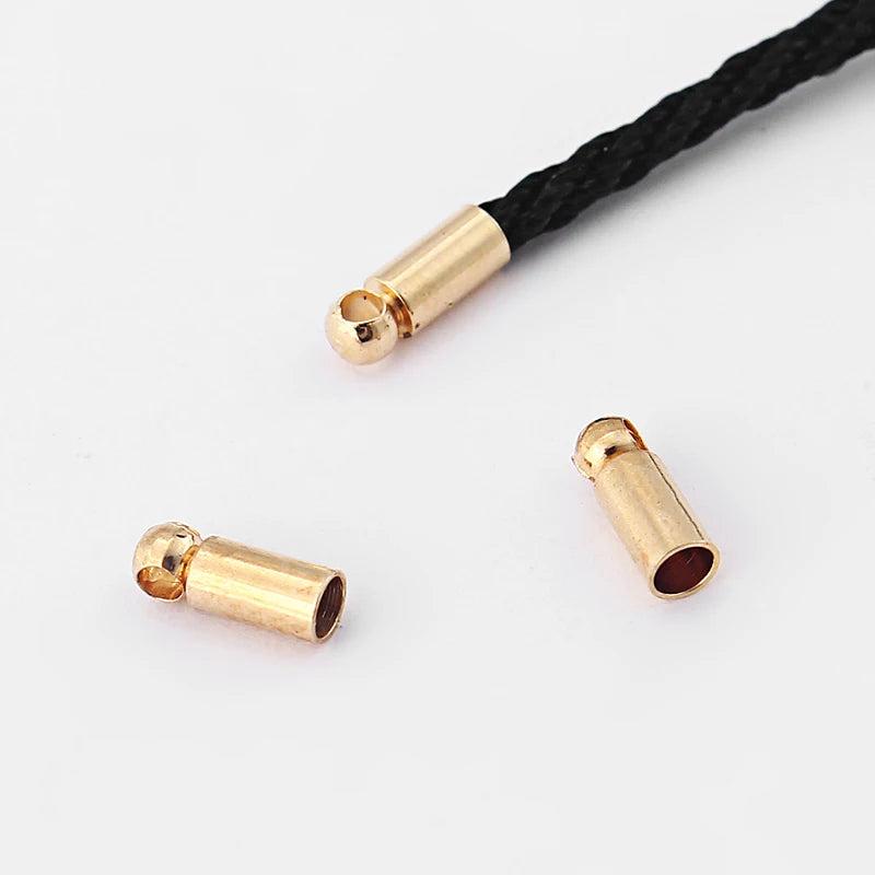 100pcs Antique End Caps Beads Stopper For 2mm Round Leather Cord
