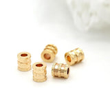 10PCS 6MM 7MM 14K Plated Brass Cylinder Spacer Beads Bracelet Jewelry