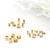 10PCS 6MM 7MM 14K Plated Brass Cylinder Spacer Beads Bracelet Jewelry
