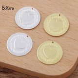BoYuTe 15MM Metal Brass Round Pendant Charms Lot DIY Jewelry Accessories