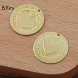 BoYuTe 15MM Metal Brass Round Pendant Charms Lot DIY Jewelry Accessories