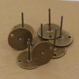 100 x 10mm Earring Base with 2 Holes for DIY Stud Earrings