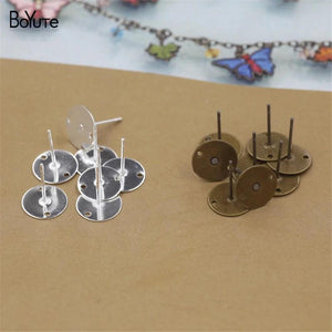 100 x 10mm Earring Base with 2 Holes for DIY Stud Earrings