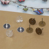 100 x 10mm Earring Base with 2 Holes for DIY Stud Earrings