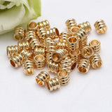 20pcs 14K Plated Brass Barrel Beads for DIY Bracelets Necklace Jewelry Making