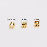 20pcs 14K Plated Brass Barrel Beads for DIY Bracelets Necklace Jewelry Making