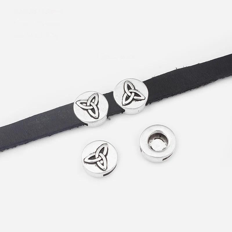 20pcs Silver Spacer Beads for 10*2mm Leather Cord Bracelets