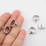 20Pcs Tibetan Silver Loop Bails Spacer Beads 10*6mm for Leather Cord Bracelets