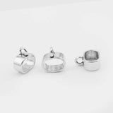20Pcs Tibetan Silver Loop Bails Spacer Beads 10*6mm for Leather Cord Bracelets