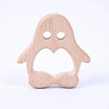 2Pcs Animal Beech Wood Baby Molar Toys DIY Craft Hanging Tag
